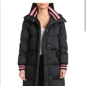AVEC LES FILLES black puffer with pink accents size small